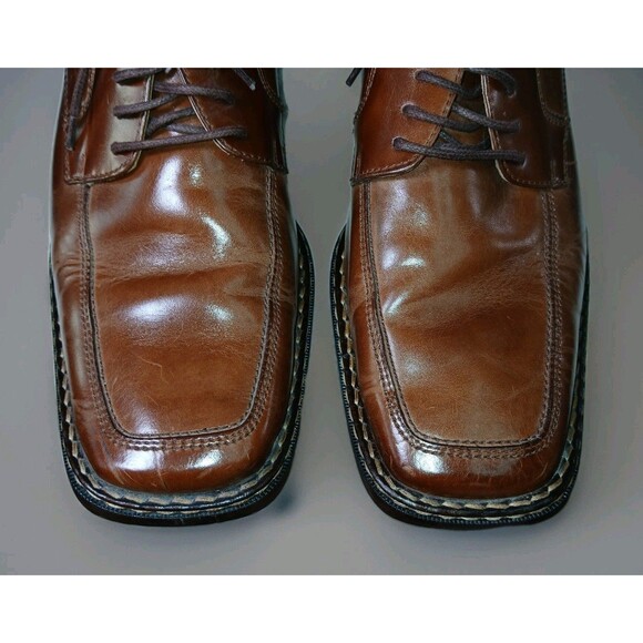 Stacey Adams Mens Dress Shoes Size 8M Brown Leather Tie Up Work Dress Business - Picture 14 of 16